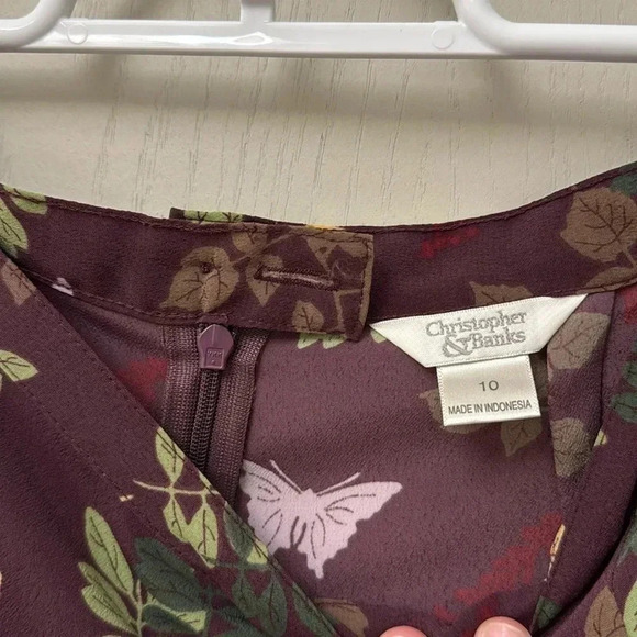 Seasonal Fall Skirt Eggplant Color Fall Pattern Leaves Autumn Cottage - Picture 7 of 8